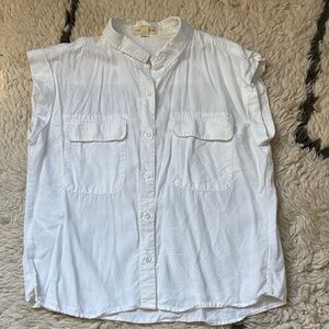 Cloth & Stone Ivory Sleeveless Shirt